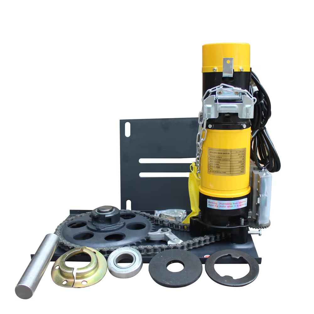 Door operator kit with motor, controls and installation hardware